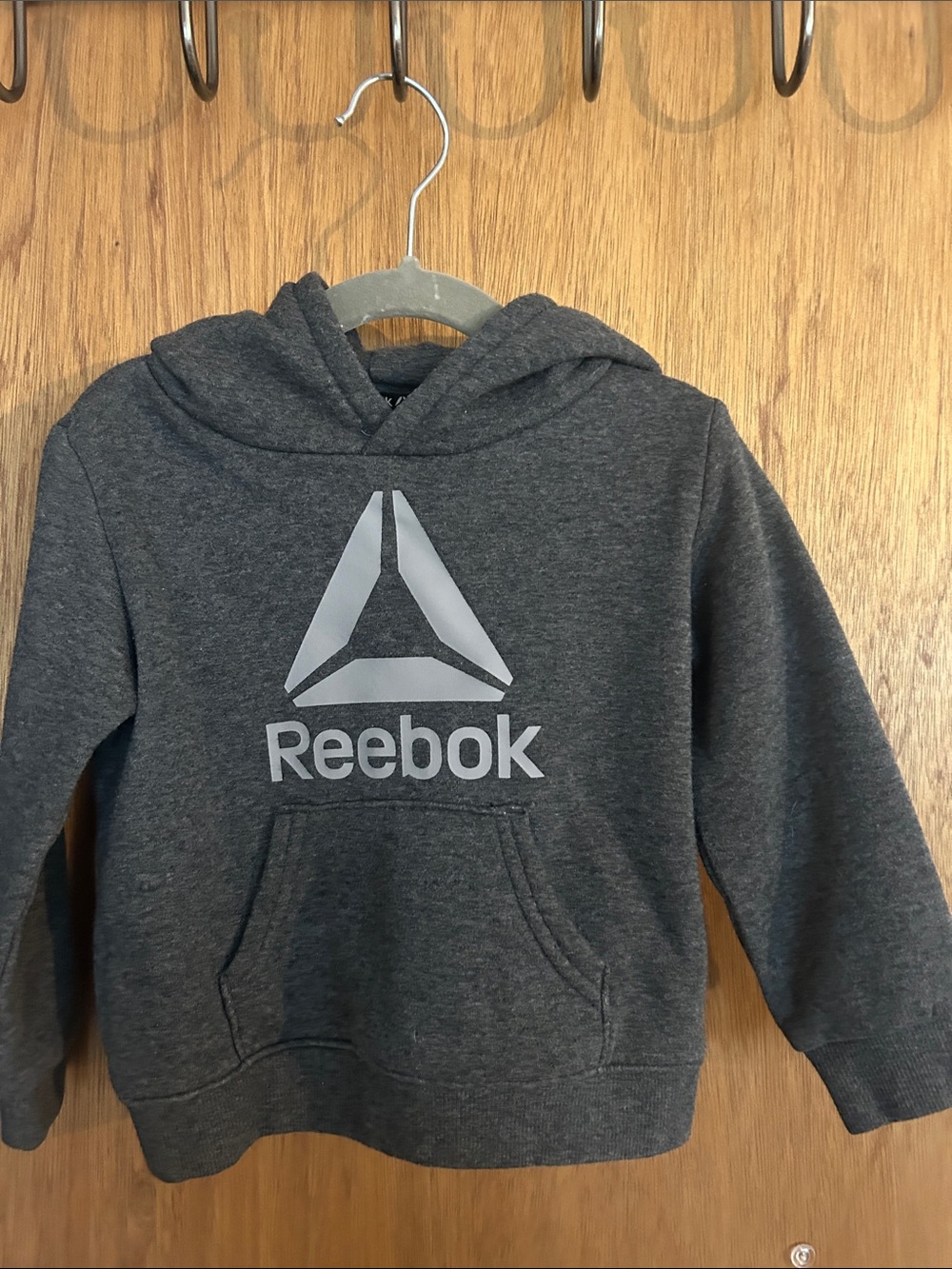 Reebok Youth Charcoal Gray Logo Hoodie
